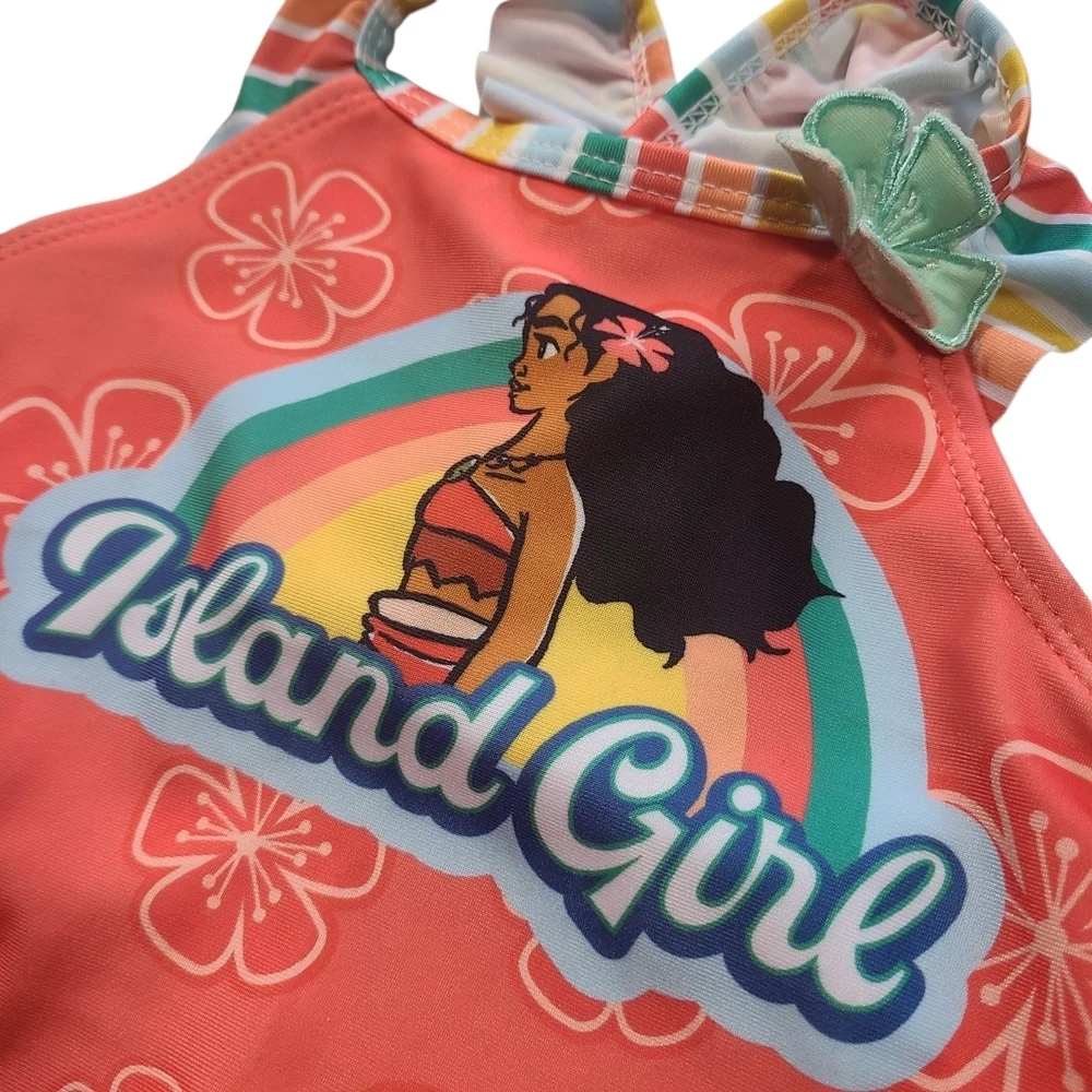 Disney Moana Island Girl Swimsuit Toddler 3T UPF 50+ One Piece NWT